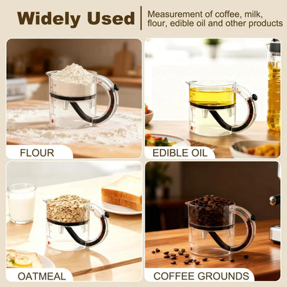 Adjustable Measuring Cup Multi-Functional Measuring Cup with Scraper-Style Seal Base Measurings Cube Cups for Cooking Kitchen
