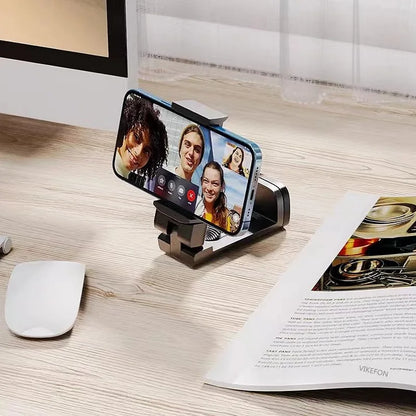 Foldable Adjustable  Phone Holder Stand Portable Travel Desk for Flight Train and Car Seats Rotatable Selfie Capable