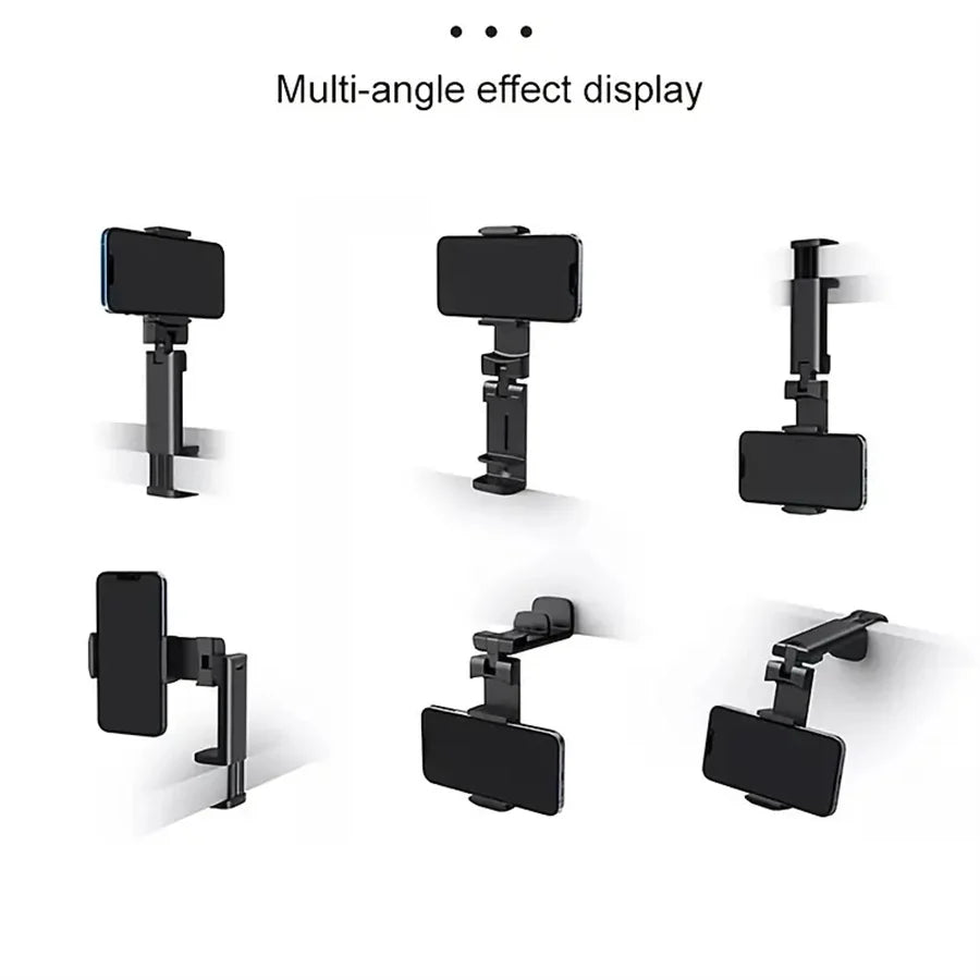 Foldable Adjustable  Phone Holder Stand Portable Travel Desk for Flight Train and Car Seats Rotatable Selfie Capable