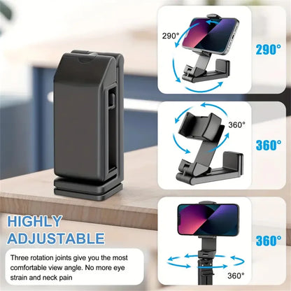 Foldable Adjustable  Phone Holder Stand Portable Travel Desk for Flight Train and Car Seats Rotatable Selfie Capable