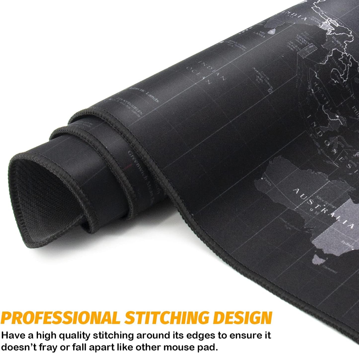XXL Gaming Mouse Map Pad 900×400×3MM (35.40X15.74X0.12 Inch),With Non-Slip Base,Waterproof and Foldable Pad,Desktop Pad Suitable for Gamers,Suitable for Desktop,Office and Home,Black